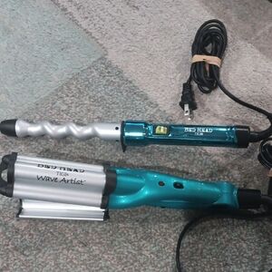 BedHead Teal and Silver Hair Tools